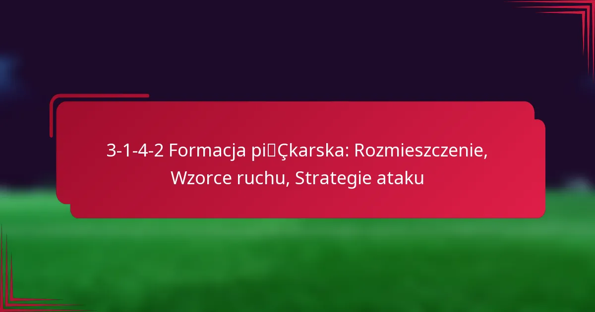 Read more about the article 3-1-4-2 Formacja piłkarska: Rozmieszczenie, Wzorce ruchu, Strategie ataku