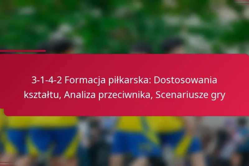 3-1-4-2 Formacja piłkarska: Dostosowania kształtu, Analiza przeciwnika, Scenariusze gry