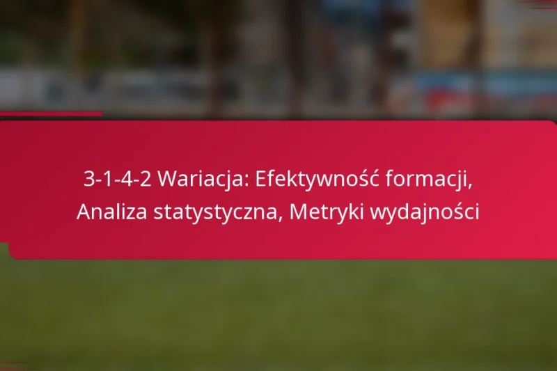 3-1-4-2 Wariacja: Efektywność formacji, Analiza statystyczna, Metryki wydajności