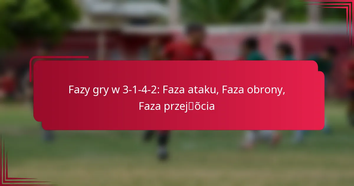 Read more about the article Fazy gry w 3-1-4-2: Faza ataku, Faza obrony, Faza przejścia