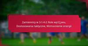 Read more about the article Zamiennicy w 3-1-4-2: Role wpływu, Dostosowania taktyczne, Wzmocnienie energii