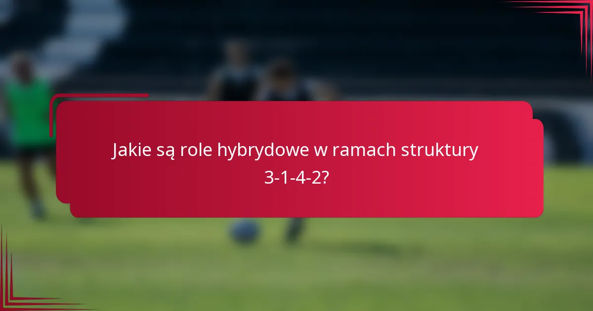 Jakie są role hybrydowe w ramach struktury 3-1-4-2?